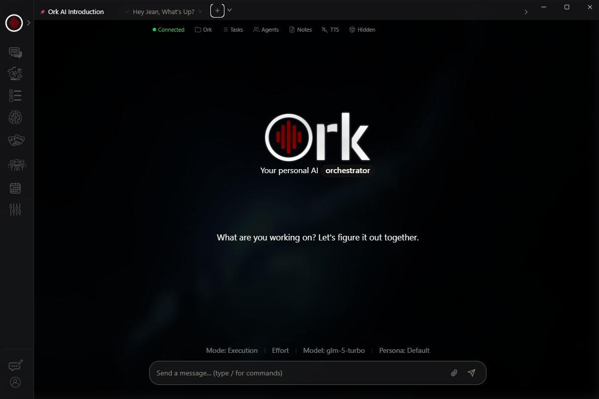 Ork interface — conversation view
